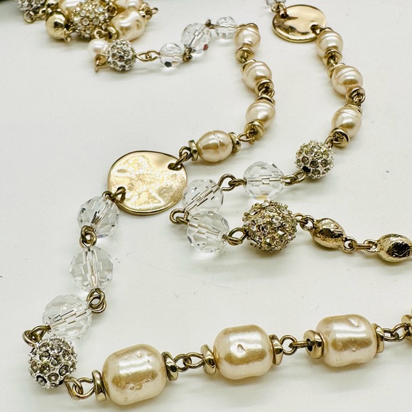 🔥Beautiful Pearl Statement Crystal Necklace - Picture 5 of 17